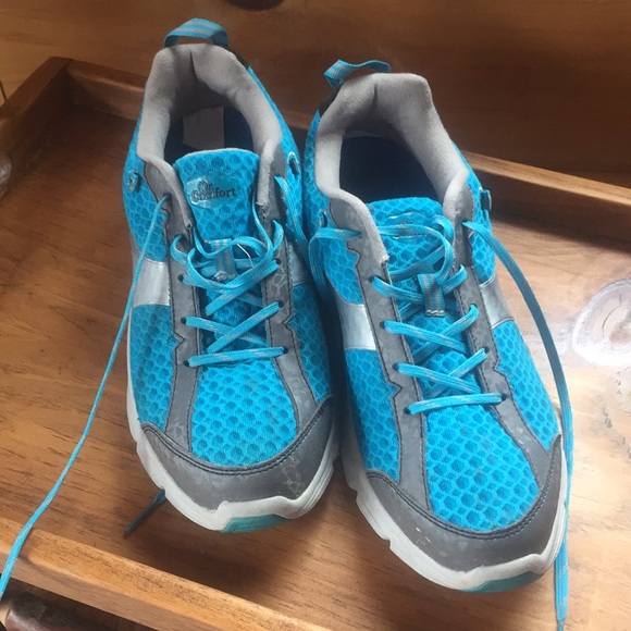 Dr Comfort Shoes - Size 9 W Dr Comfort sneakers turquoise with gray